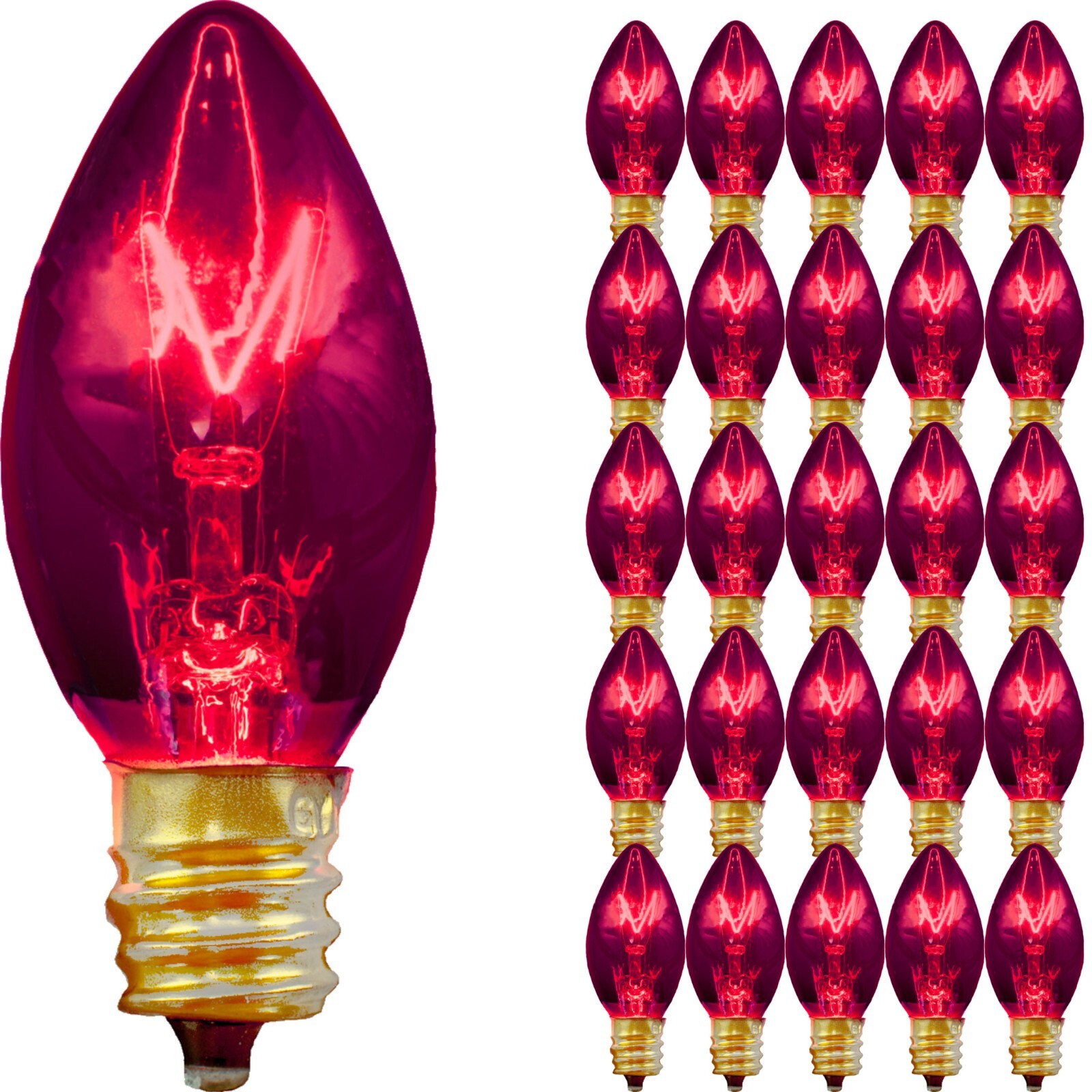 C-7 CLEAR PURPLE TWINKLE LIGHT BULBS BRAND NEW C7 E12 FLASHING CHRISTMAS LIGHTS