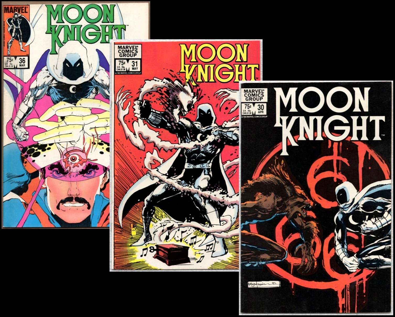 MOON KNIGHT #30 31 & 36 1983/84 🔑  WEREWOLF STRANGE Sienkiewicz ⚠ LOOK