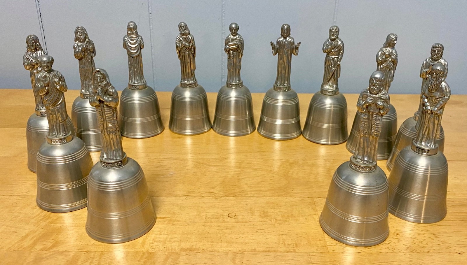 Vintage Danbury Mint Fine English Pewter Bell Collection – Jesus Christ & The 12
