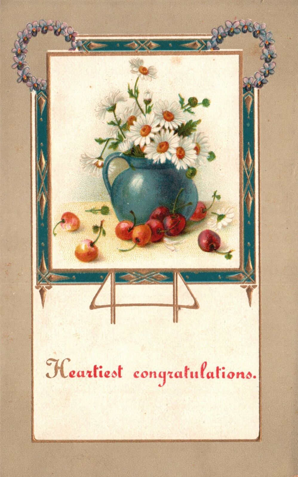 Vintage Postcard 1916 Heartiest Congratulations Sincere Greetings Card Letter