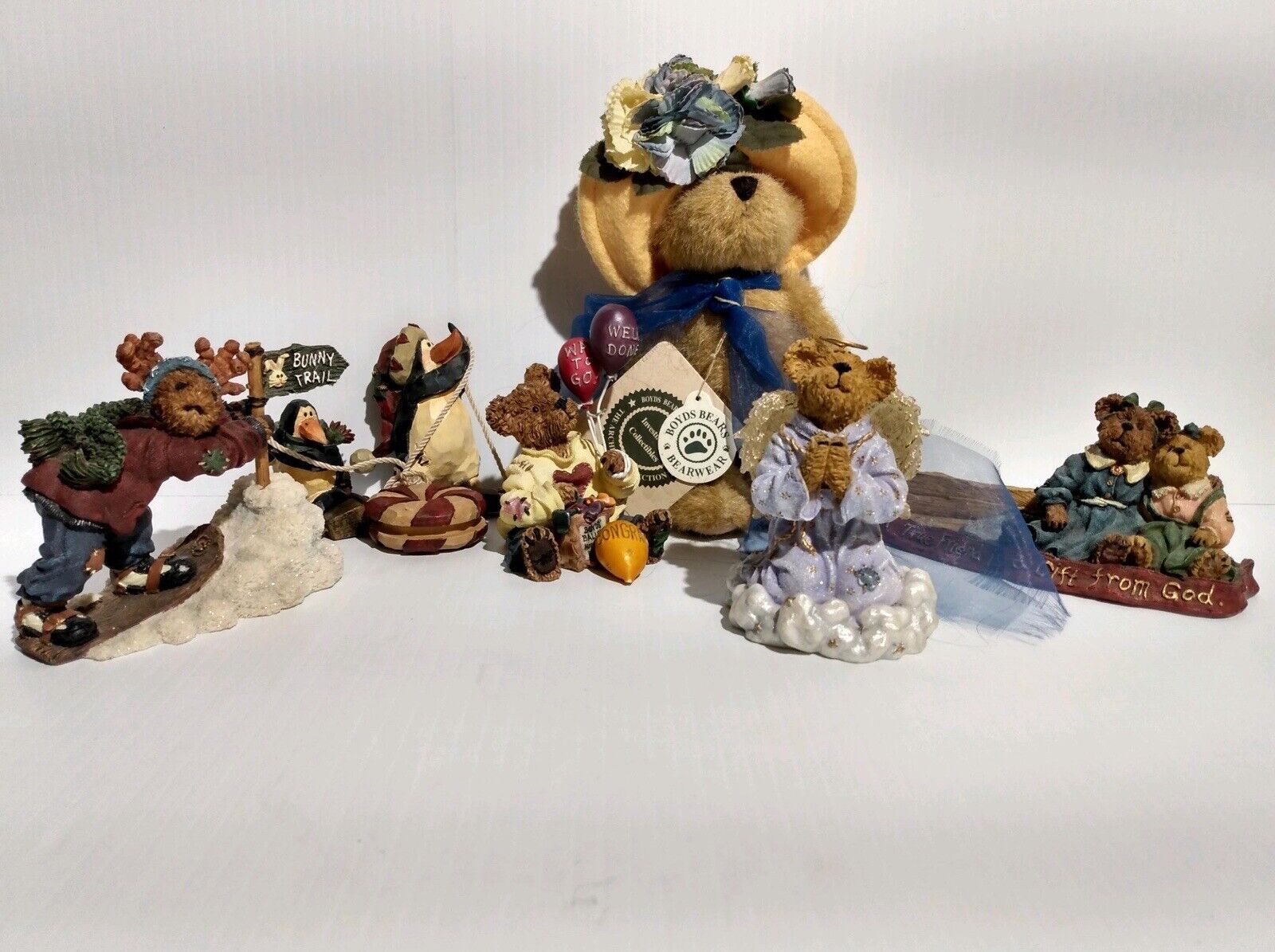 Boyds Bears and Friends Lot of 5 Vintage 1990’s Figurines Figures + 1 Plush