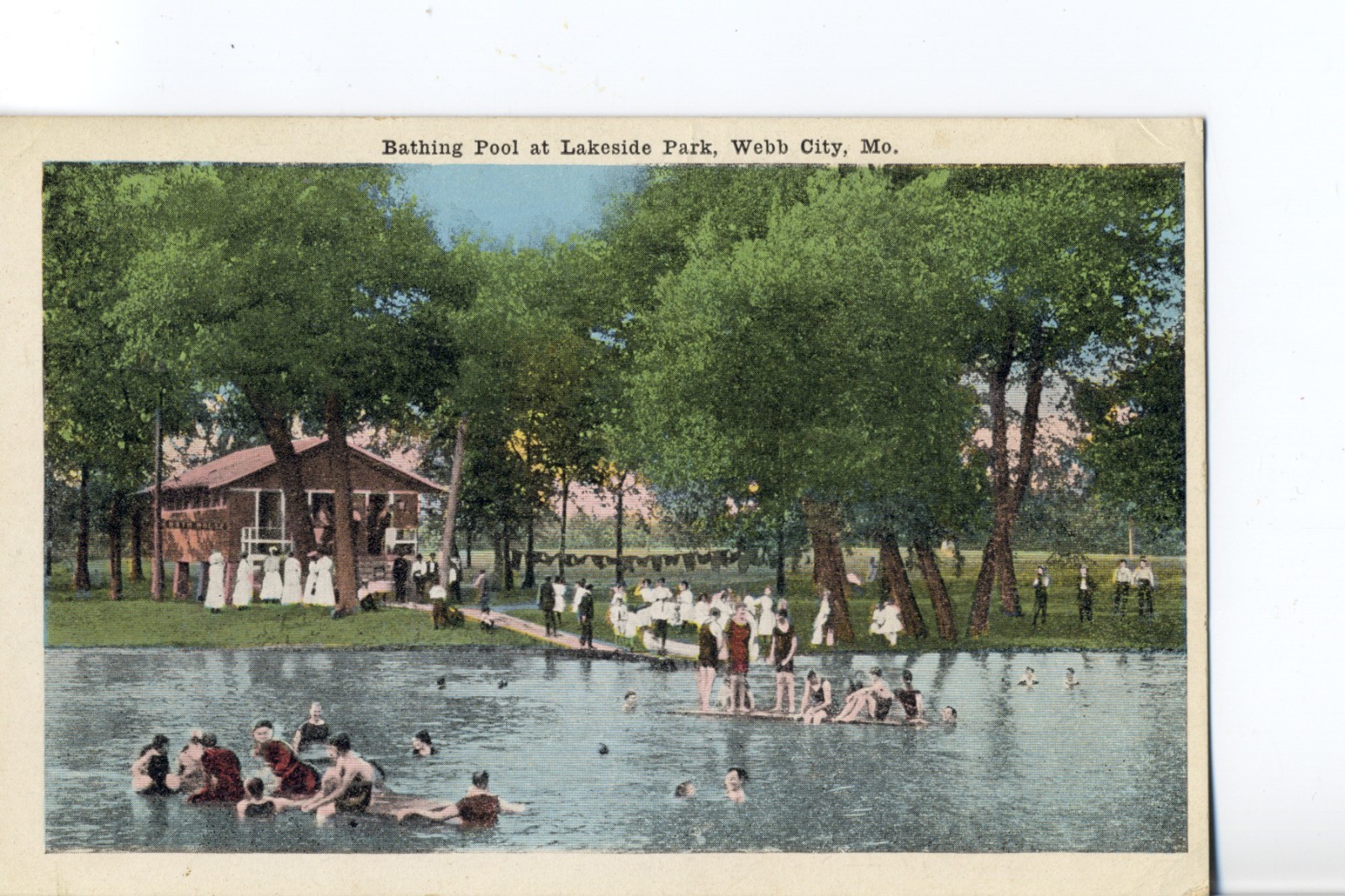 Bathing Pool at Lakeside Park, Webb City, Mo. Missouri Postcard #4596-N