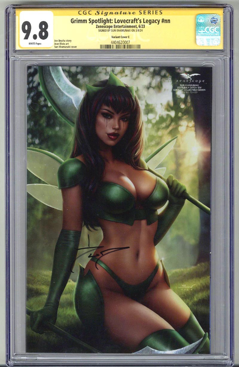 GRIMM SPOTLIGHT LOVECRAFT'S LEGACY CGC 9.8 SS SIGNED SUN KHAMUNAKI VARIANT POP 4