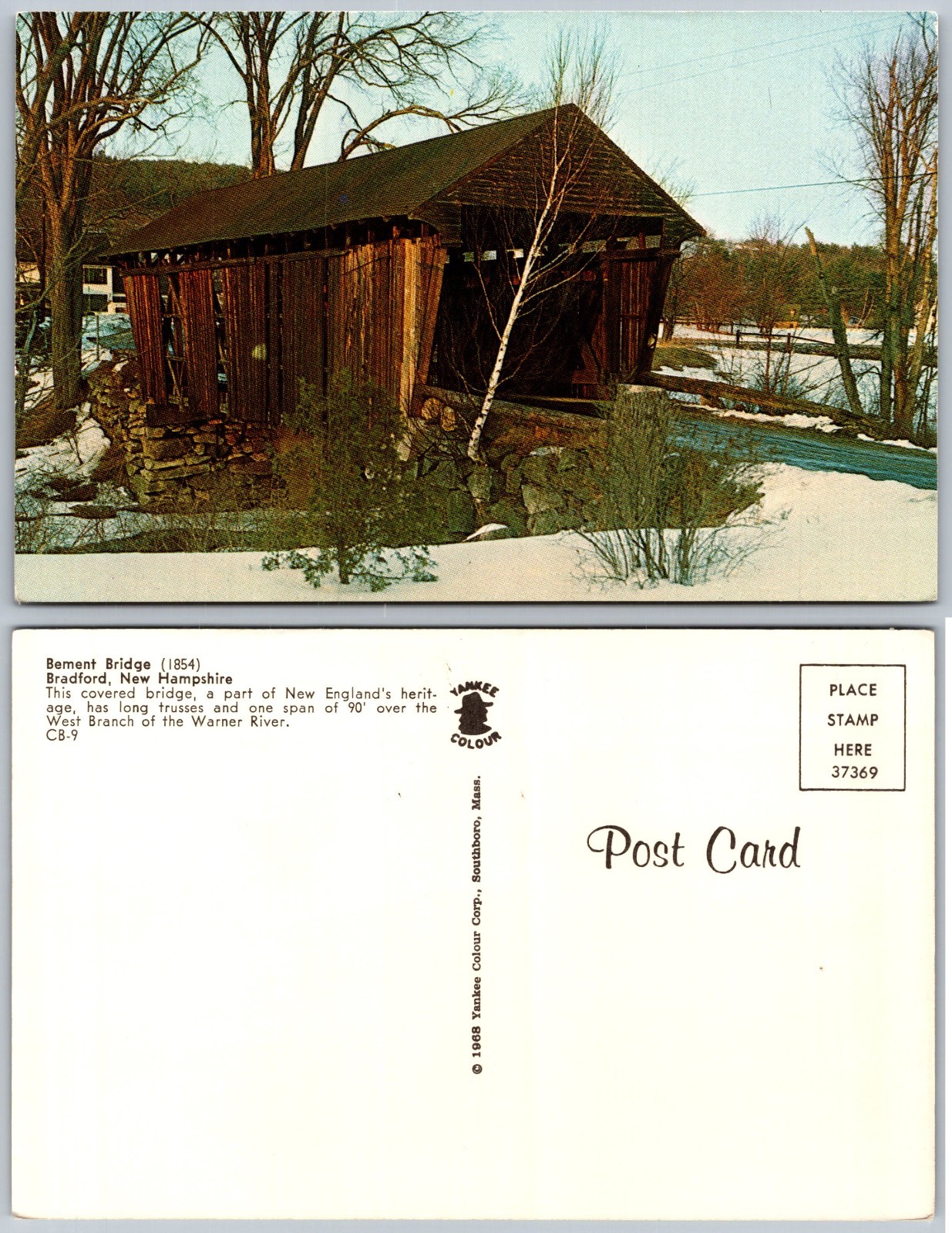 Bement Bridge Bradford NH Postcard Bement Bridge Bradford NH Postcard