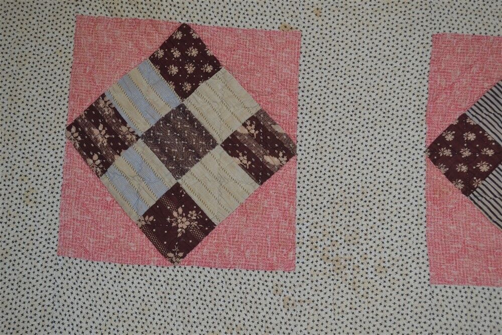 antique quilt  patchwork 64x84  handmade 1840 pre civil war 19th original 1800