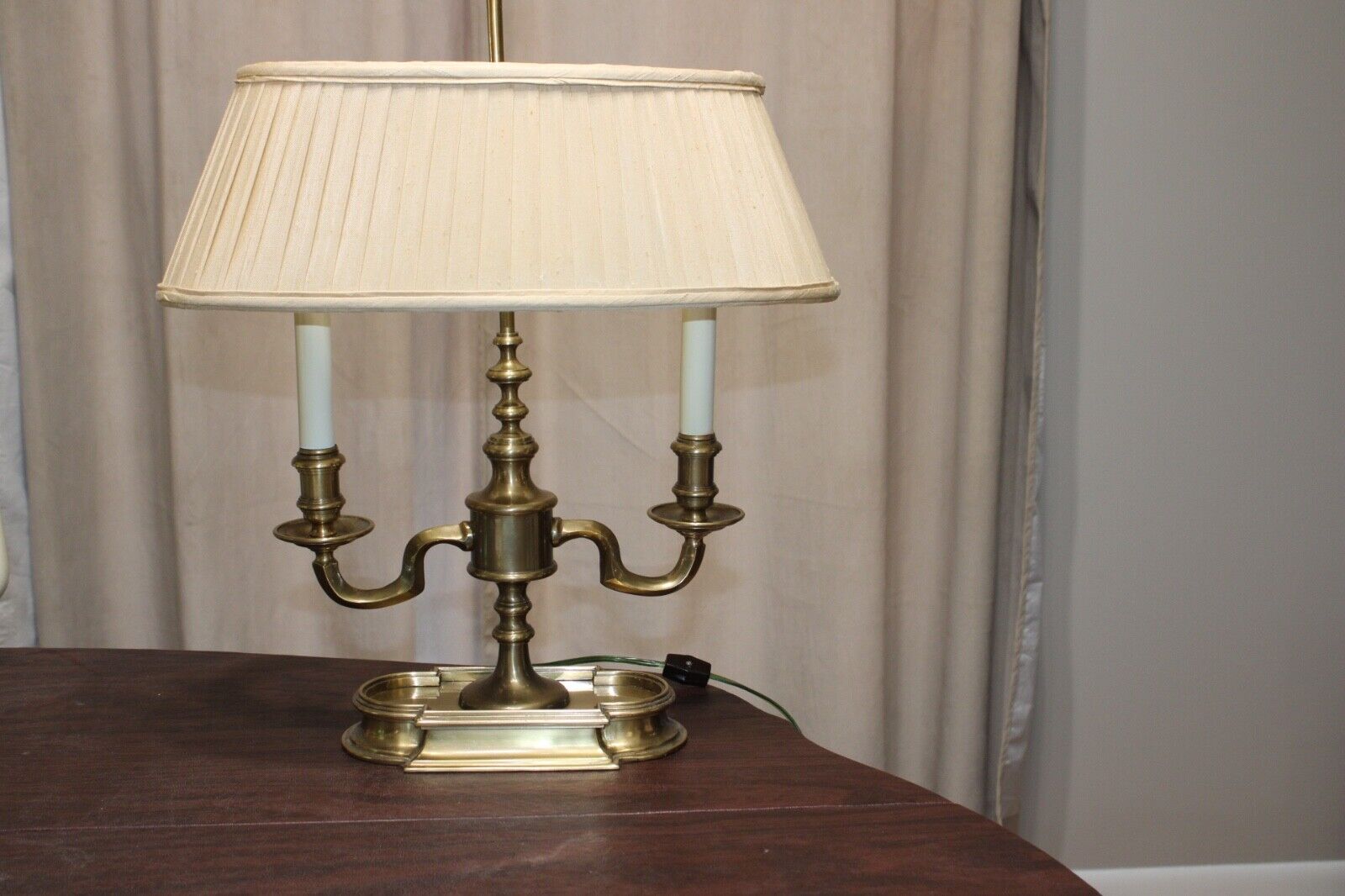 Vintage Frederick Cooper Table Lamp Brass Candelabra Bouillette