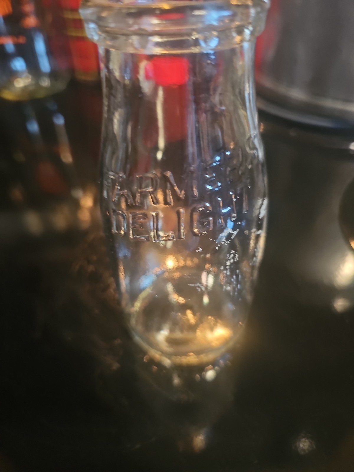 Vintage  Pint Milk Bottle. Farmers Delight Leechburg PA