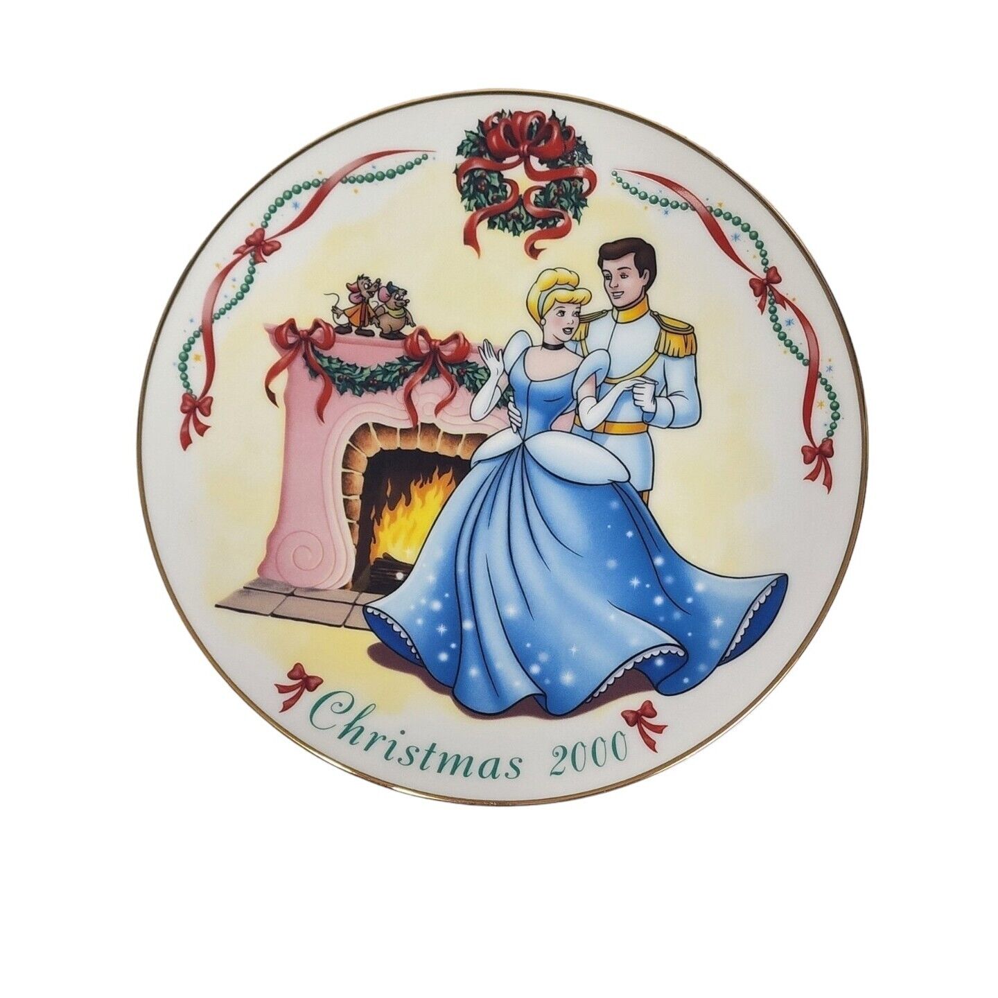 Disney Cinderella Prince Charming 50th Anniversary Christmas 2000 Plate Limited