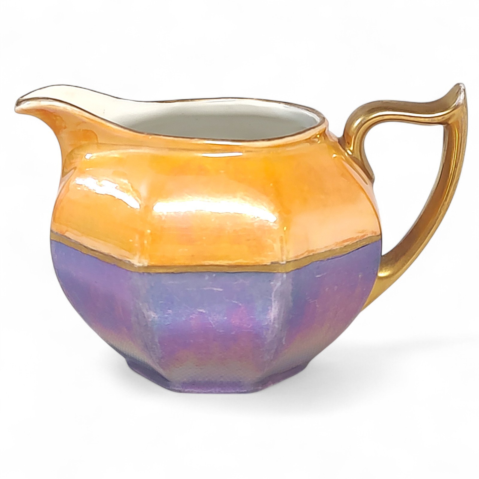 Antique Zeh Scherzer & Co. Gold Purple  Lusterware Creamer 3\