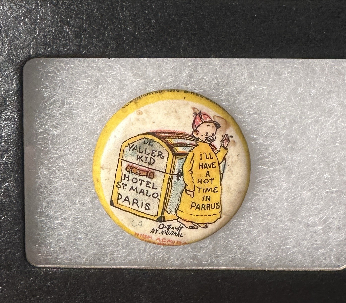 1896 Yellow Kid Pin Pinback Advertising Button Outcault #64 **HARD ONE TO FIND**
