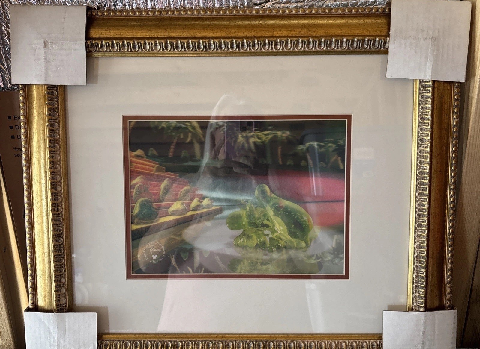 framed lithograph depicting a scene from the 1997 Disney film Flubber 21”/19”