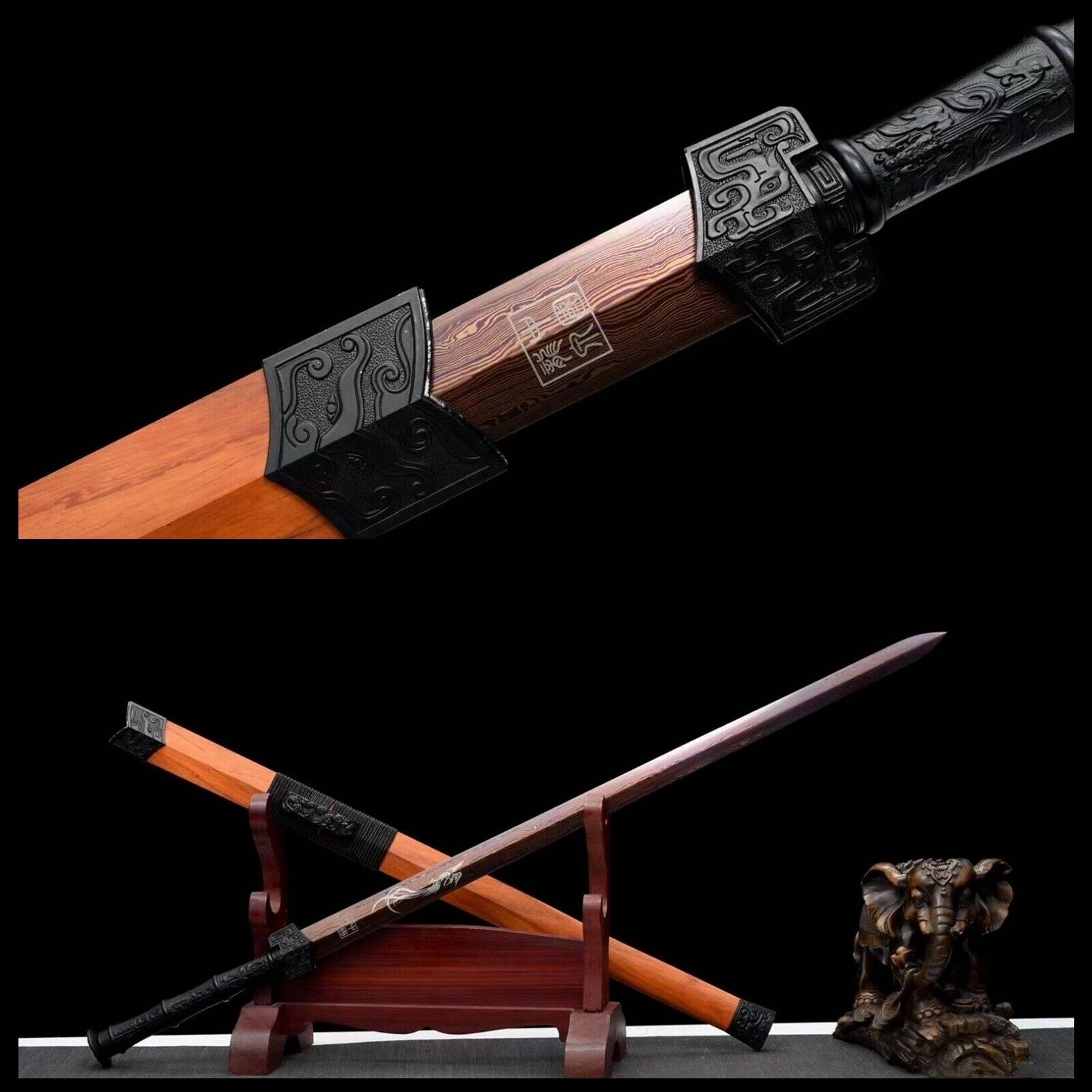Handmade Quality Refined Damascus steel Blade Chinese Jian 苍鸿剑 Sword Sharp