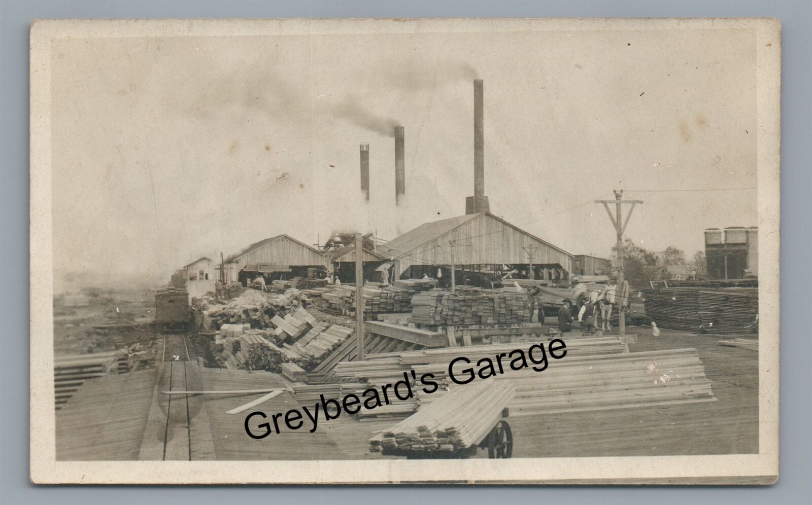 RPPC Logging Sawmill Likely LOUISIANA LA Vintage Real Photo Postcard