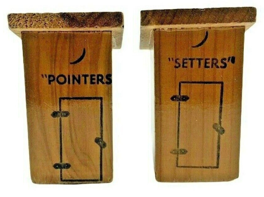 Vintage Wooden Outhouse Salt and Pepper Shakers Souvenir \
