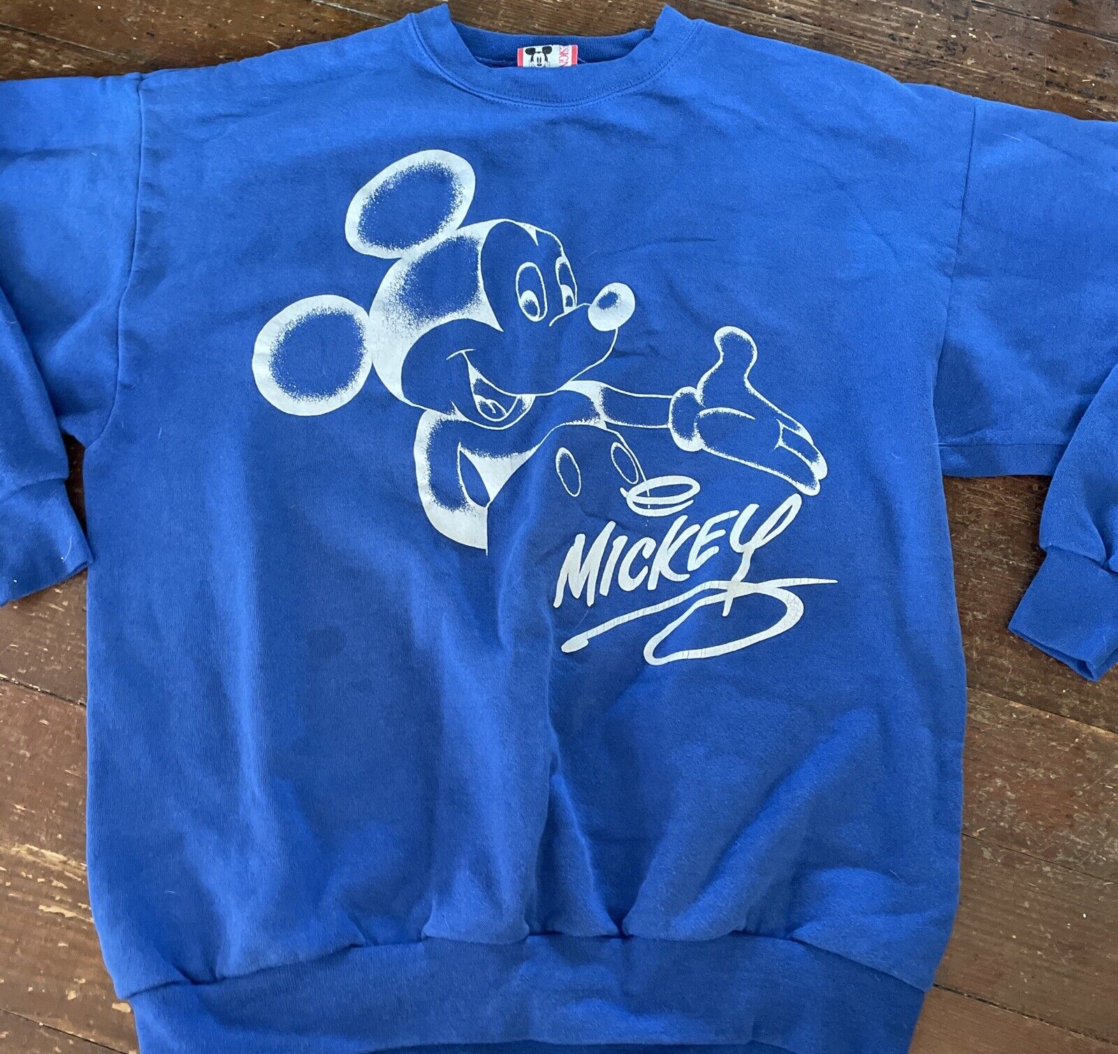 Mickey Mouse Disney Designs Vintage Sweatshirt Size XL Blue Made In USA