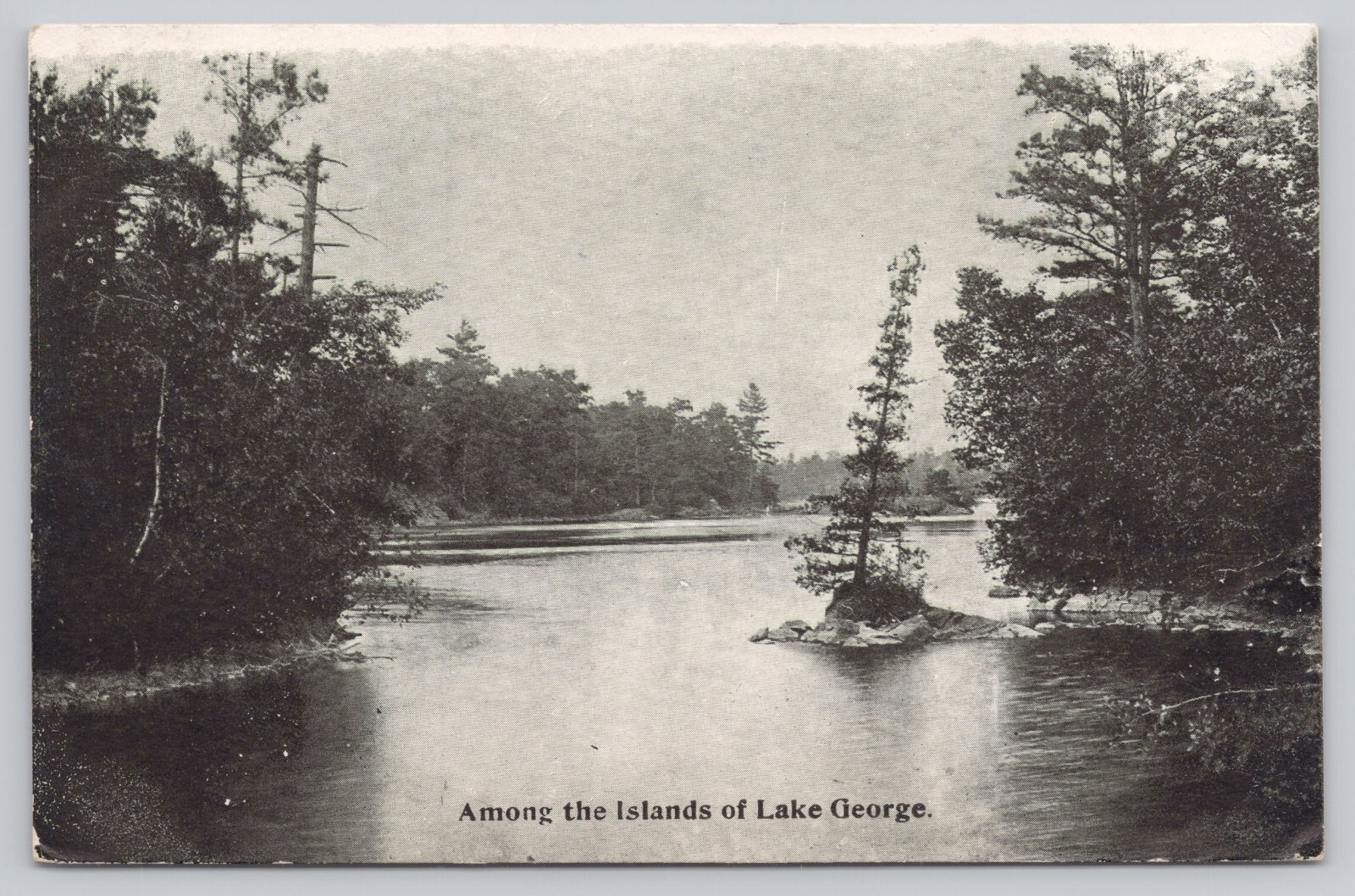 Lake Geoge New York, Among the Islands Scenic View, Vintage Private Mailing Card