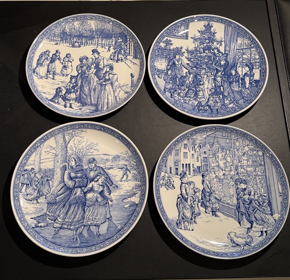 Lot Of 4 Spode The Blue Room Collection Christmas Plates # 2, 4, 5, 6 - England