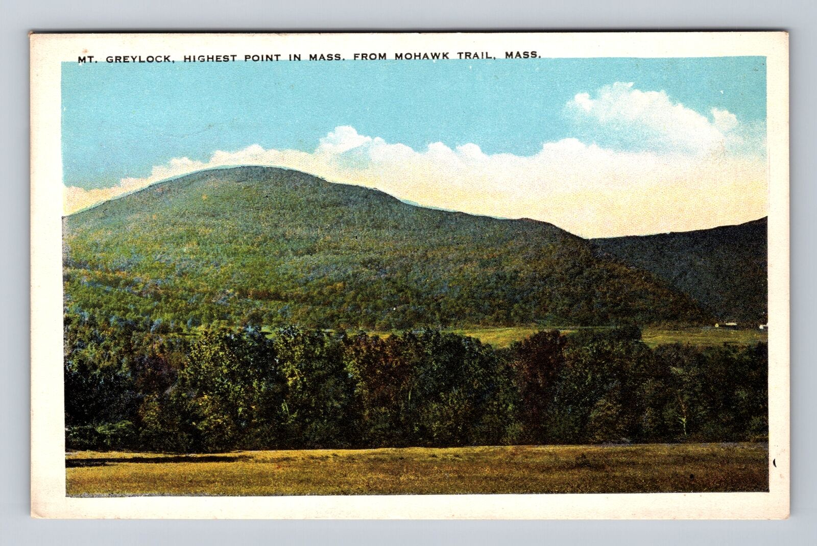 Mohawk Trail MA-Massachusetts, Mt Greylock, Antique Souvenir Vintage Postcard