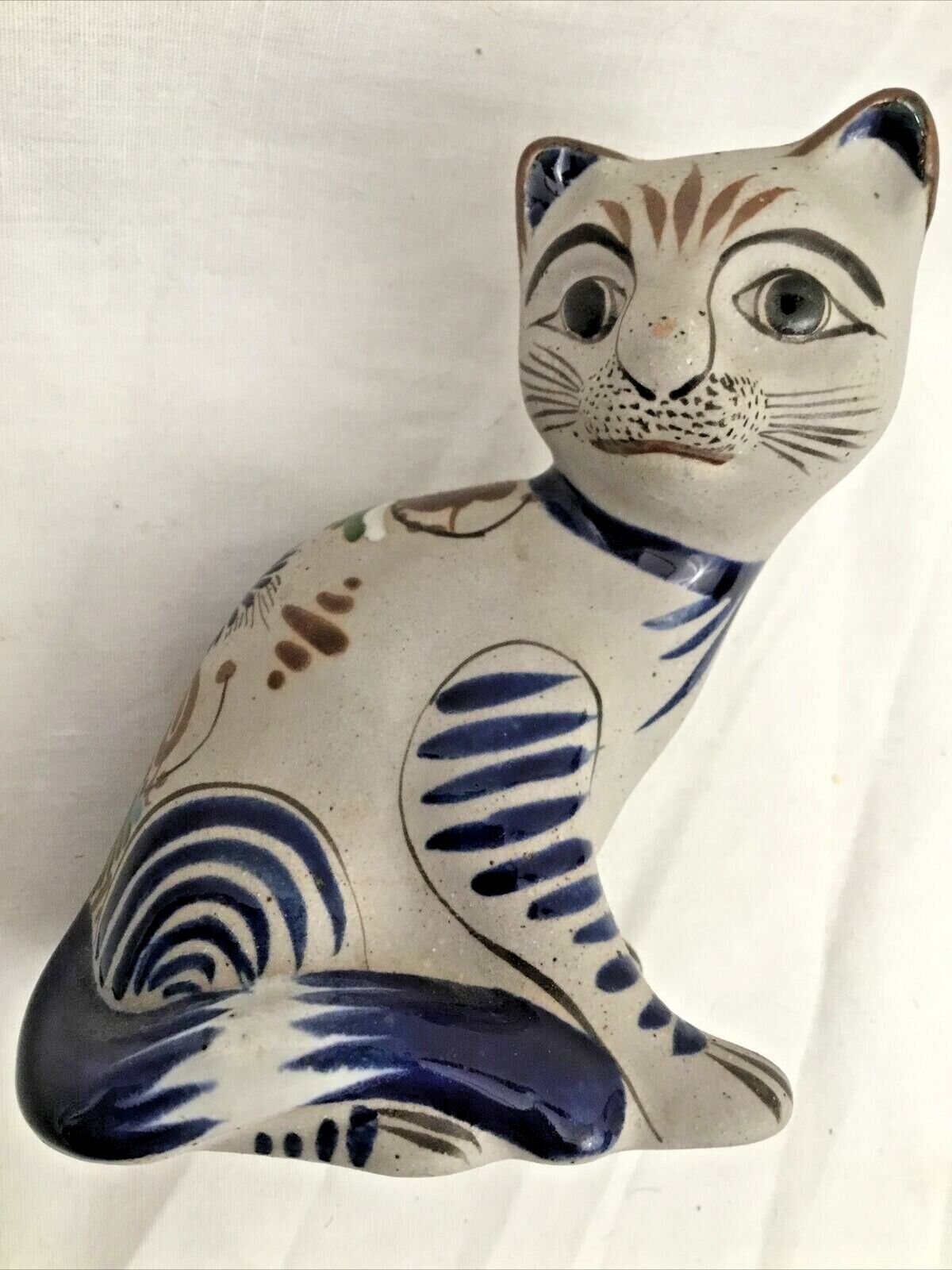 Mexico Mateo Tostado signed Pottery Cat Figure- Tonala Style 5\