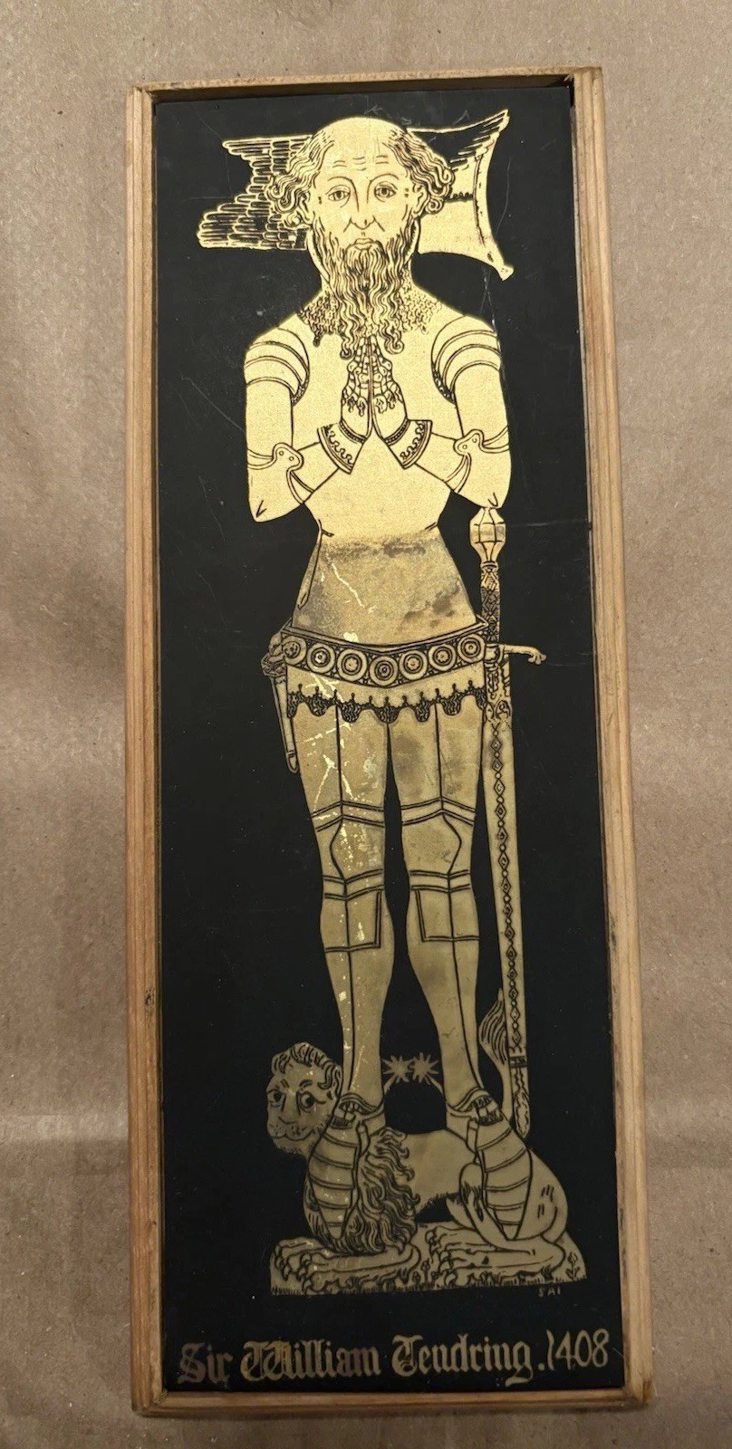 Vintage Brass Rubbing Sir William Tendering 1408