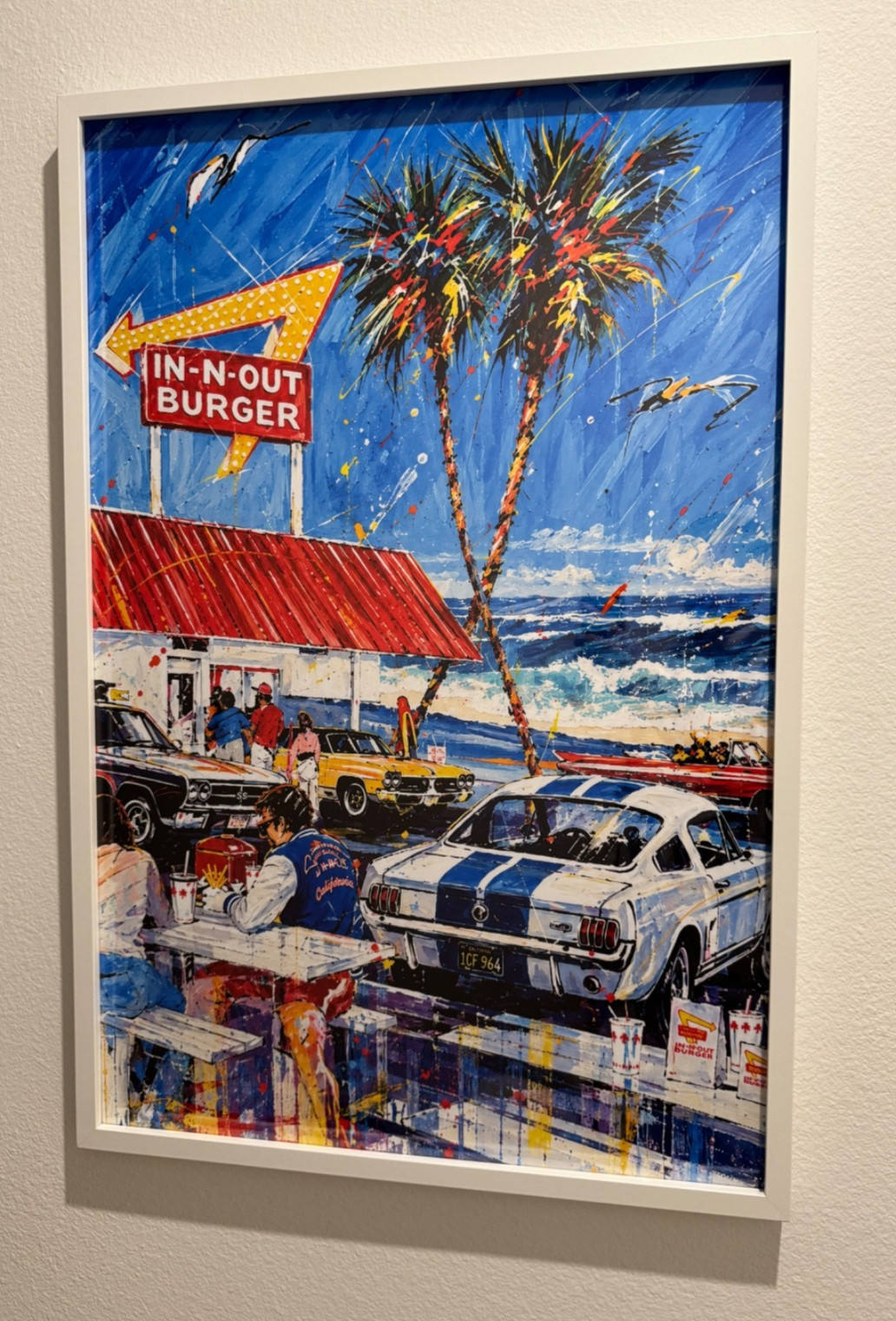 RARE In-N-Out Burgers AT THE BEACH POSTER 24” x 36” (no frame) RP MANCAVE GARAGE