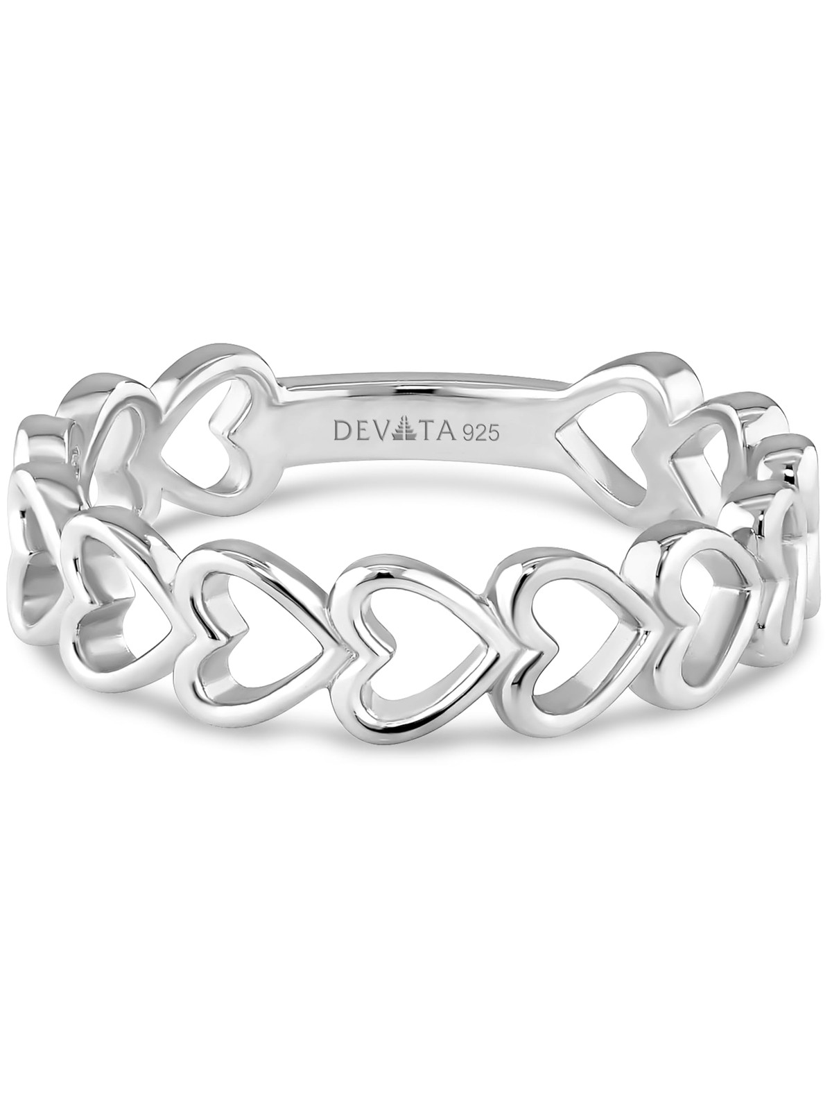 DEVATA Open Heart Ring in Sterling Silver 925 LVM7251 (Size 08) DEVATA Open Heart Ring in Sterling Silver 925 LVM7251 (Size 08)