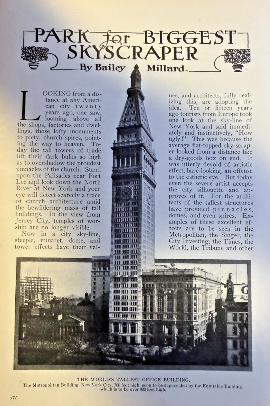 1910 New York Skyscrapers Metropolitan Building Times Building Park Row Building