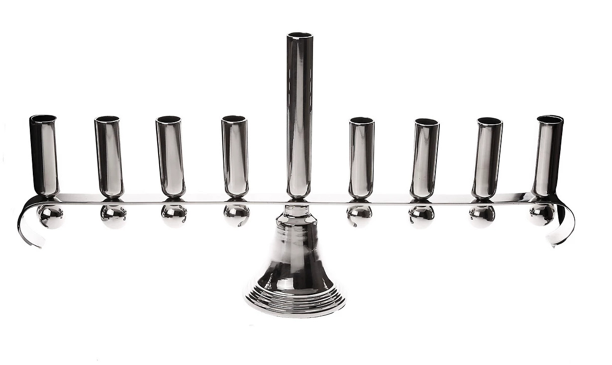 Classic Touch Stainless Steel Menorah