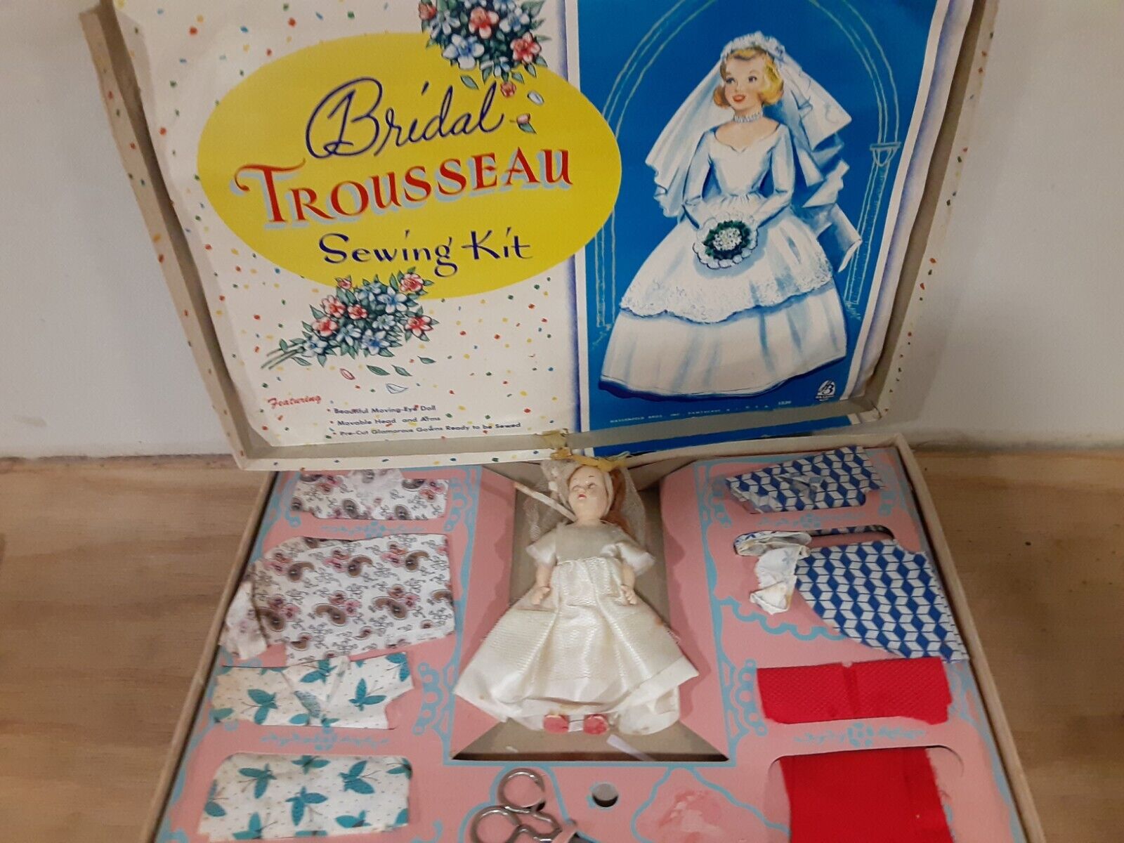 VTG HTF Bridal Trousseau Sewing Doll  Kit Hasbro Pawtucket RI #1539 1950S?