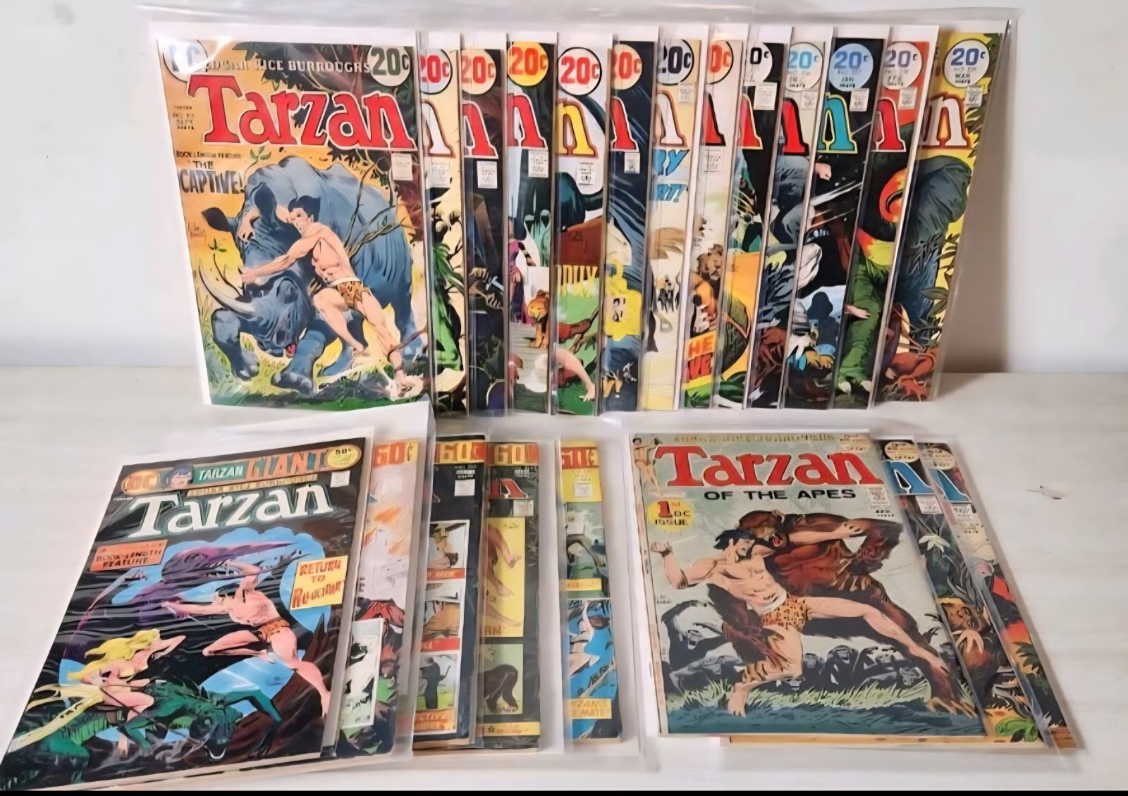 Lot Of 21 Bronze Age Tarzan Comics.  VG