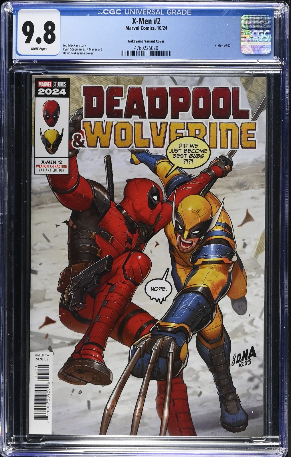 X-MEN #2G CGC 9.8🥇1st APP OF BEN LIU~DAVID NAKAYAMA DEADPOOL WOLVERINE VARIANT