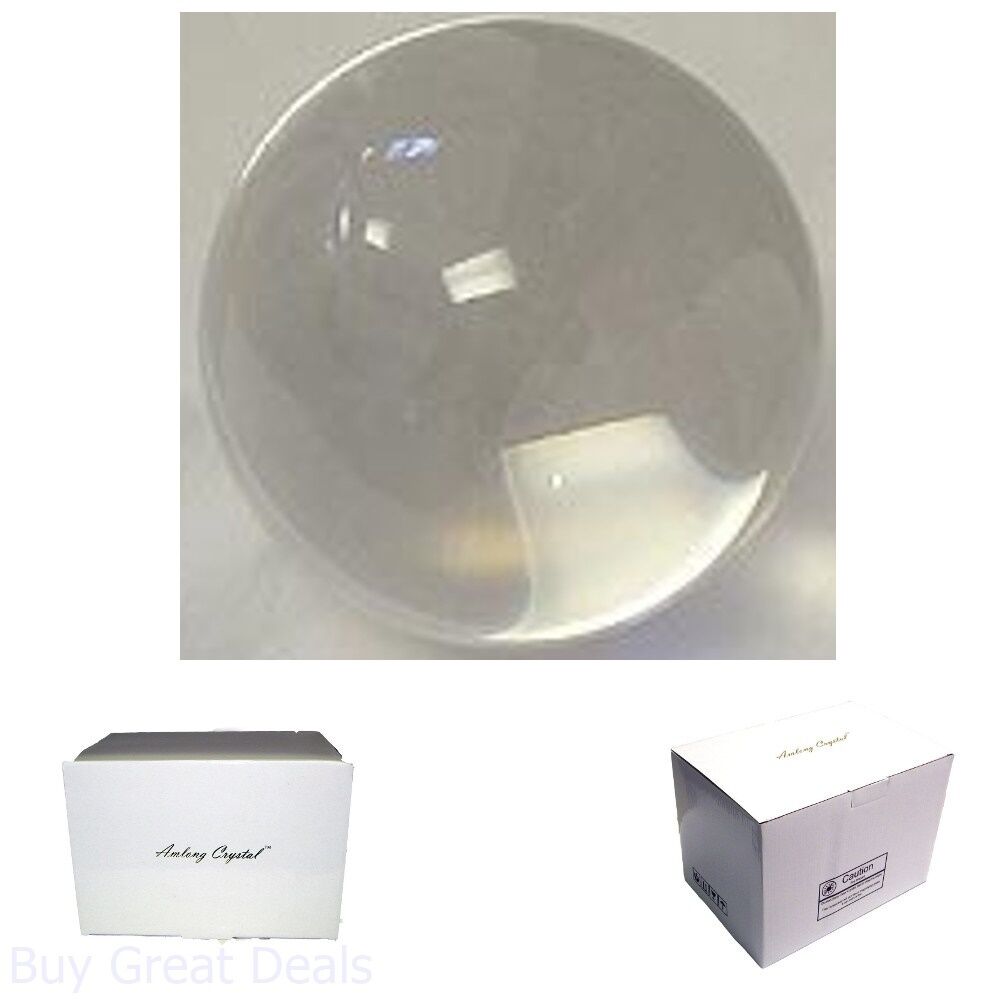 Crystal Ball Amlong Crystal 60% Leaded Glass 40% Crystal Clear 6 Inch Diameter
