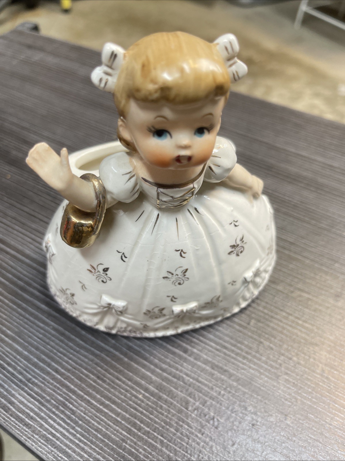 Vintage Made in Japan 1950s Southern Belle Gold Paint Trim MCM