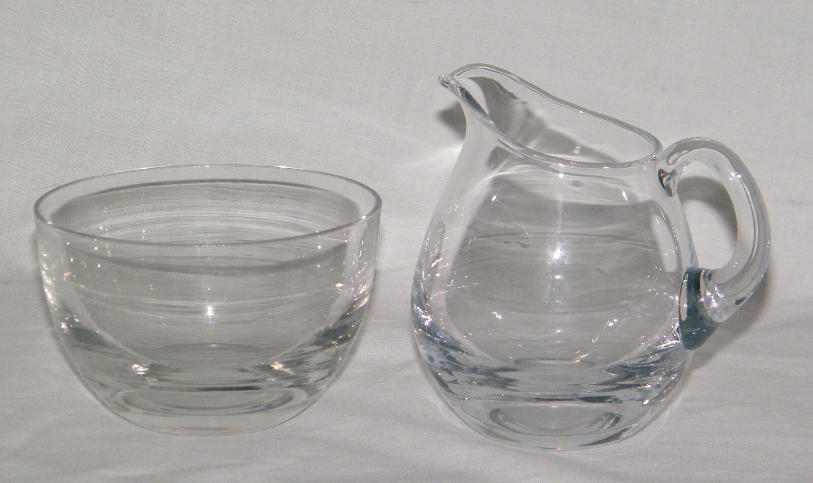 Stueben Style Mini Crystal Creamer and Open Sugar Set Stueben Style Mini Crystal Creamer and Open Sugar Set