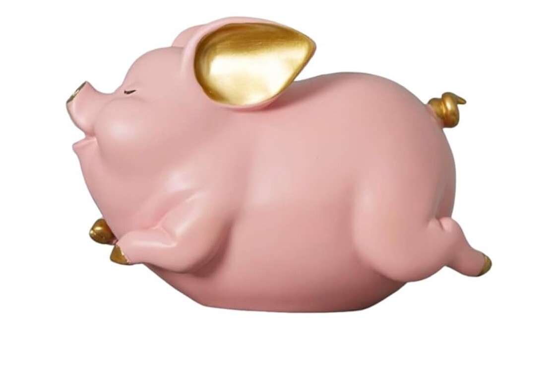 Piggy Bank Coin Bank Pig Statue Home Decor (Pink )  