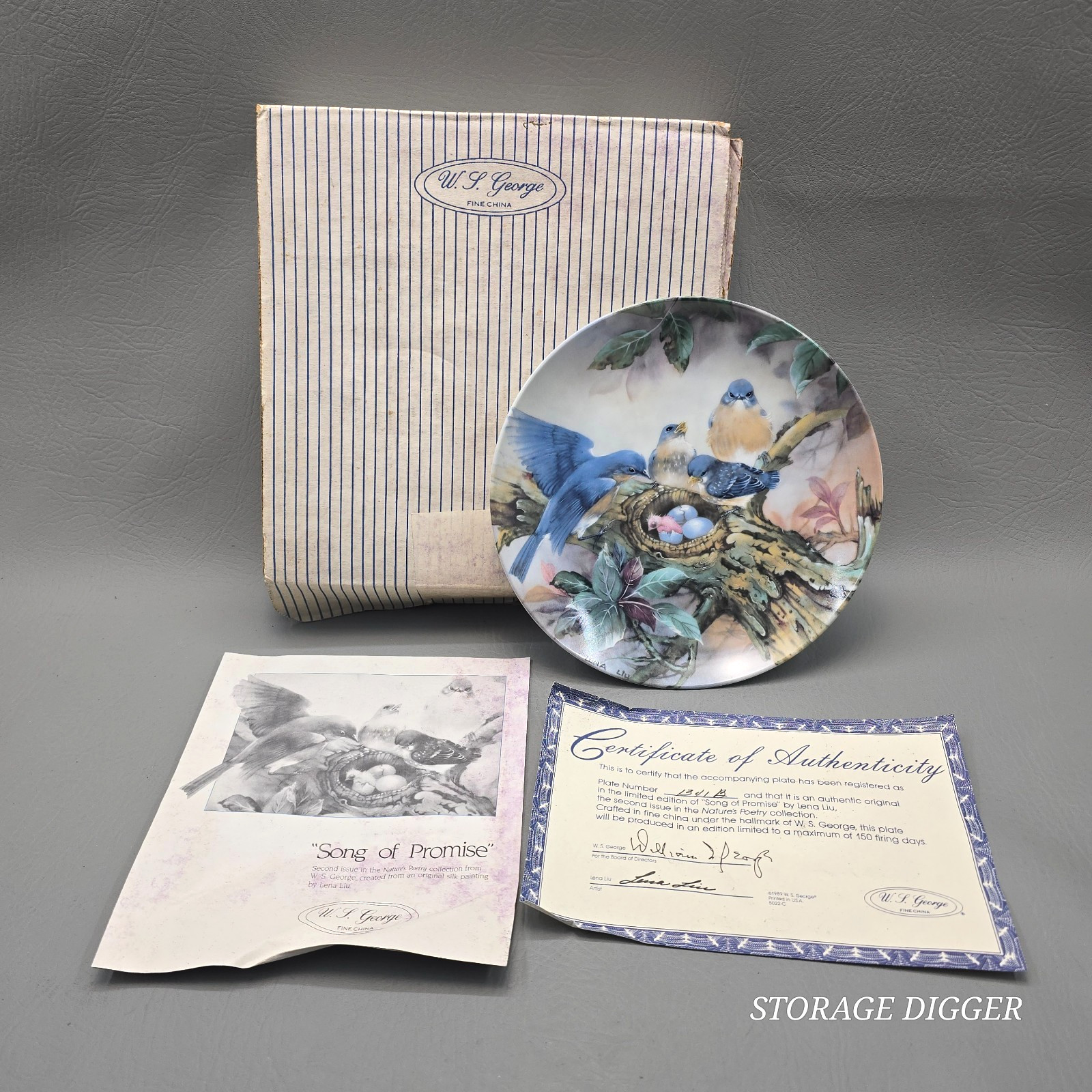 VTG W.S. George 1989 Nature\'s Poetry Song of Promise Collector Plate with COA