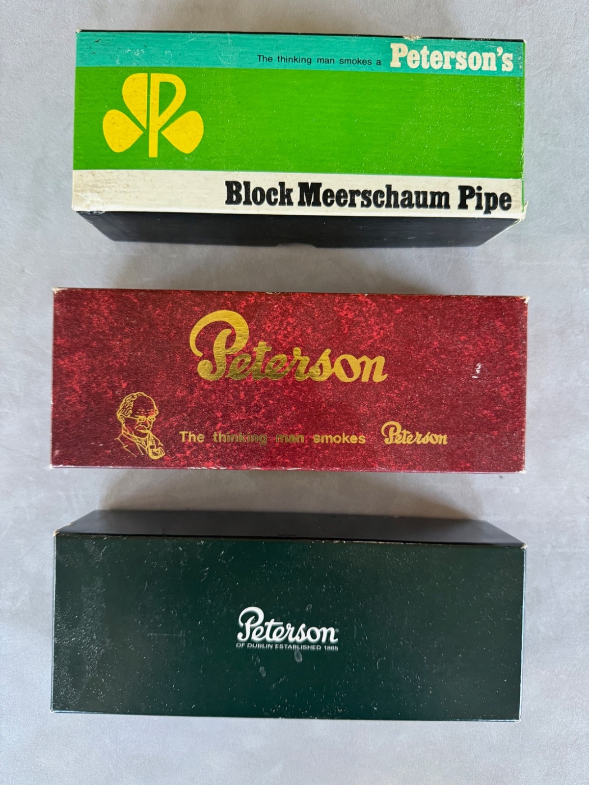 3 EMPTY Peterson pipe boxes 3 EMPTY Peterson pipe boxes