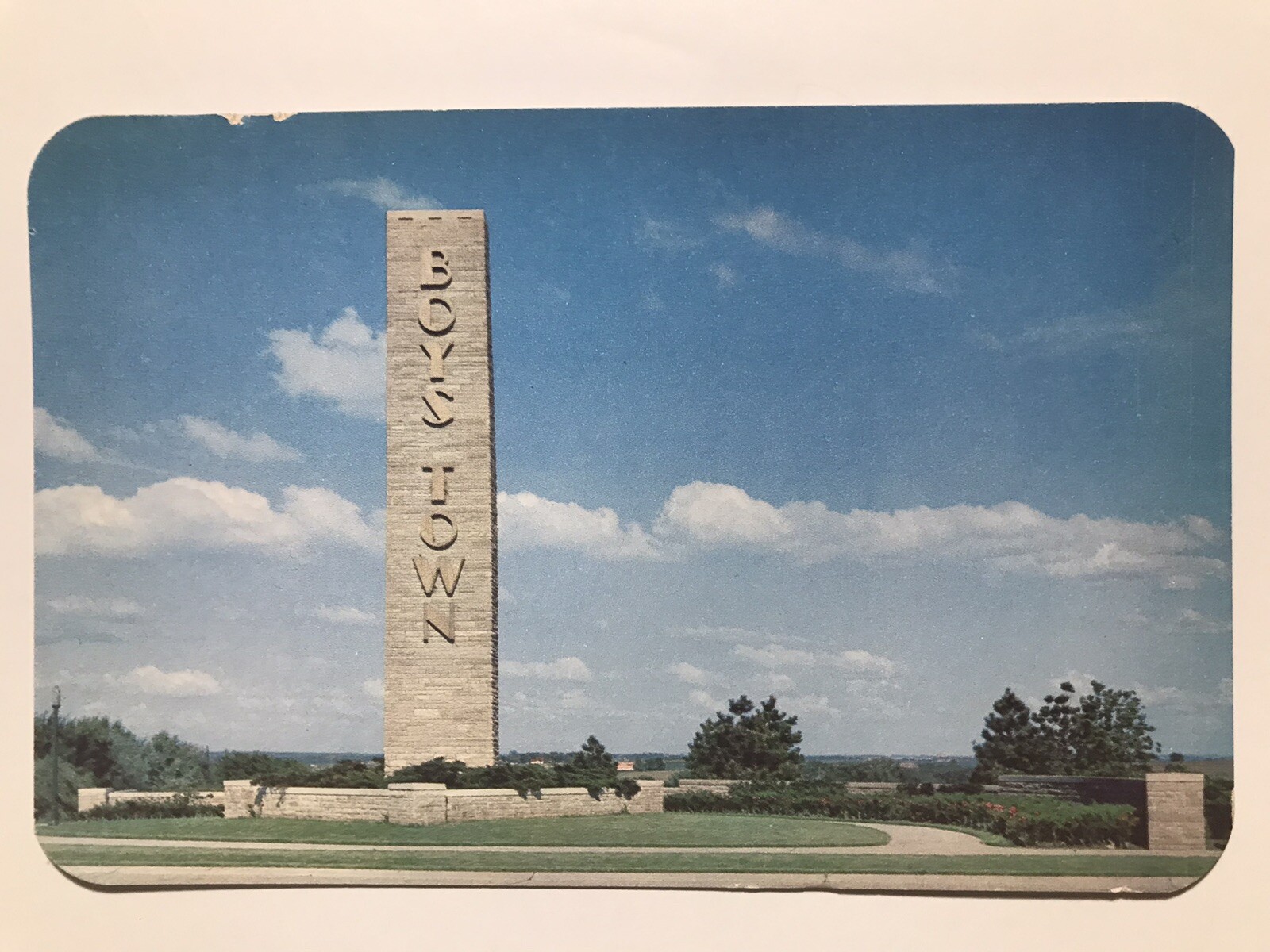 1960 Father Flanagan Boys Town Entrance Omaha Nebraska Postcard