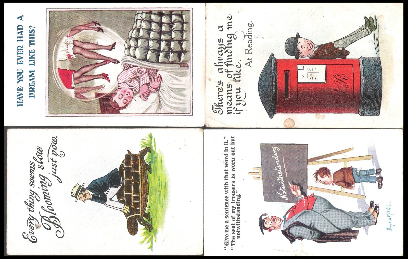 GB 1900\'S FOUR EARLY CARTOON POSTCARDS (U) (REF:H1244)