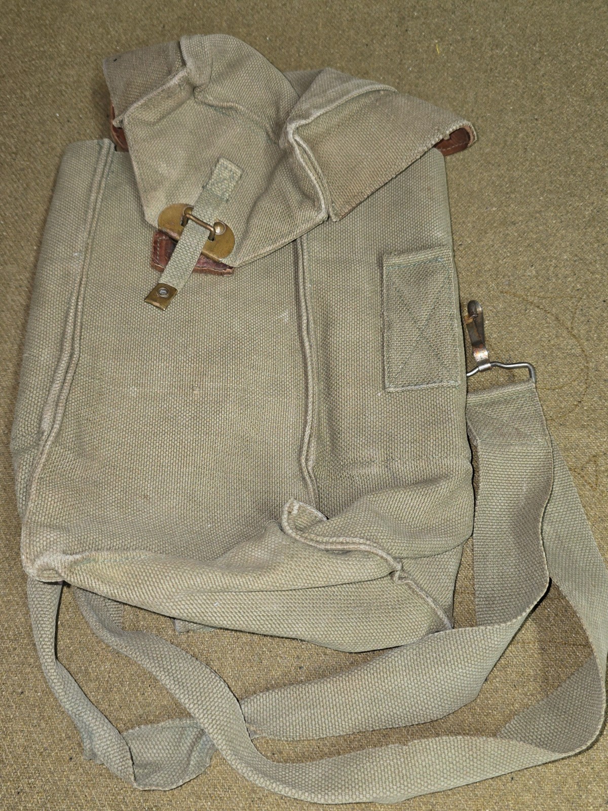 Vintage Belgian Military Gas Mask Bag
