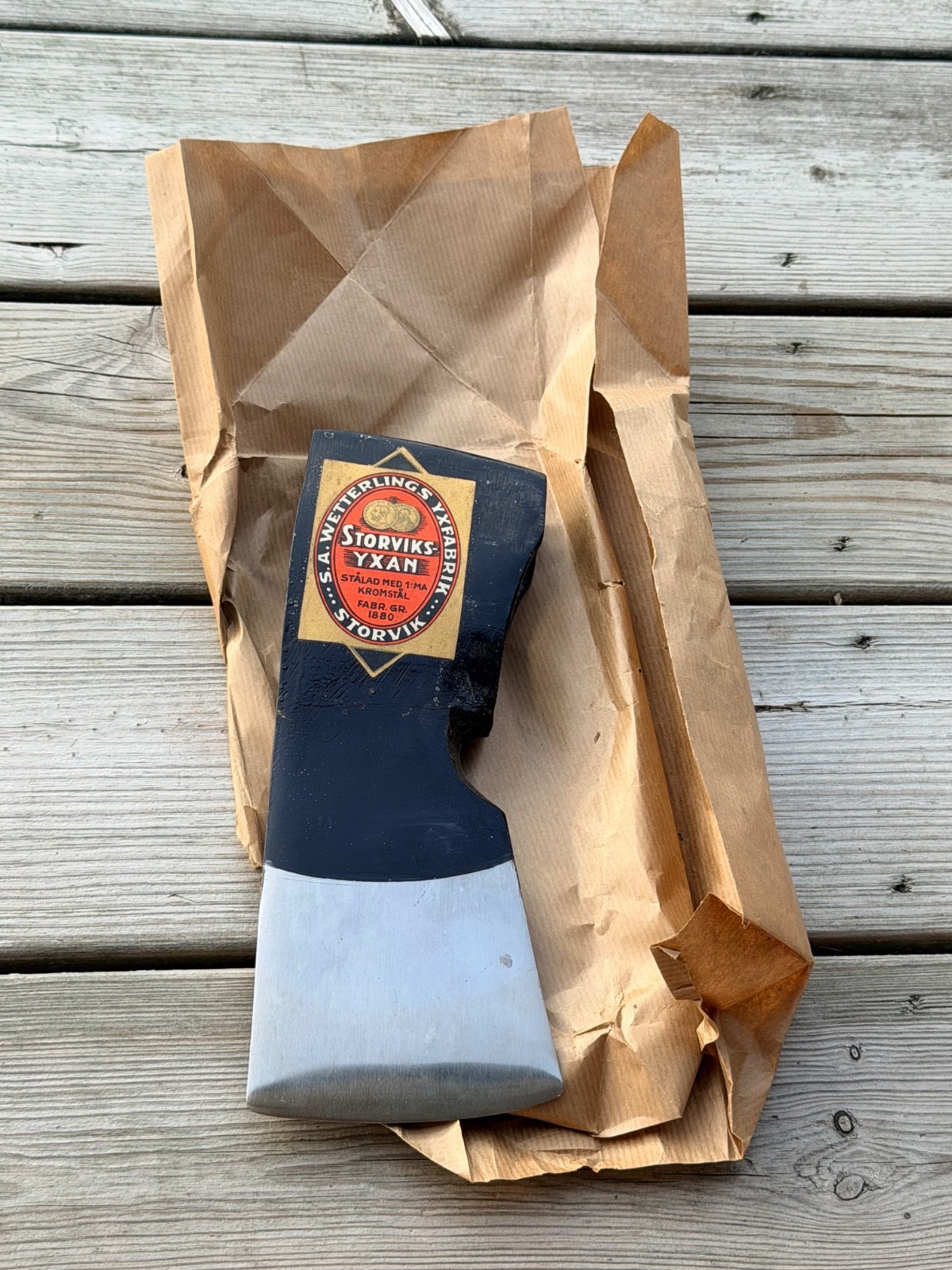 NOS Vintage Wetterling Norwegian Pattern Axe 3.42 lb Swedish Storvik Unused