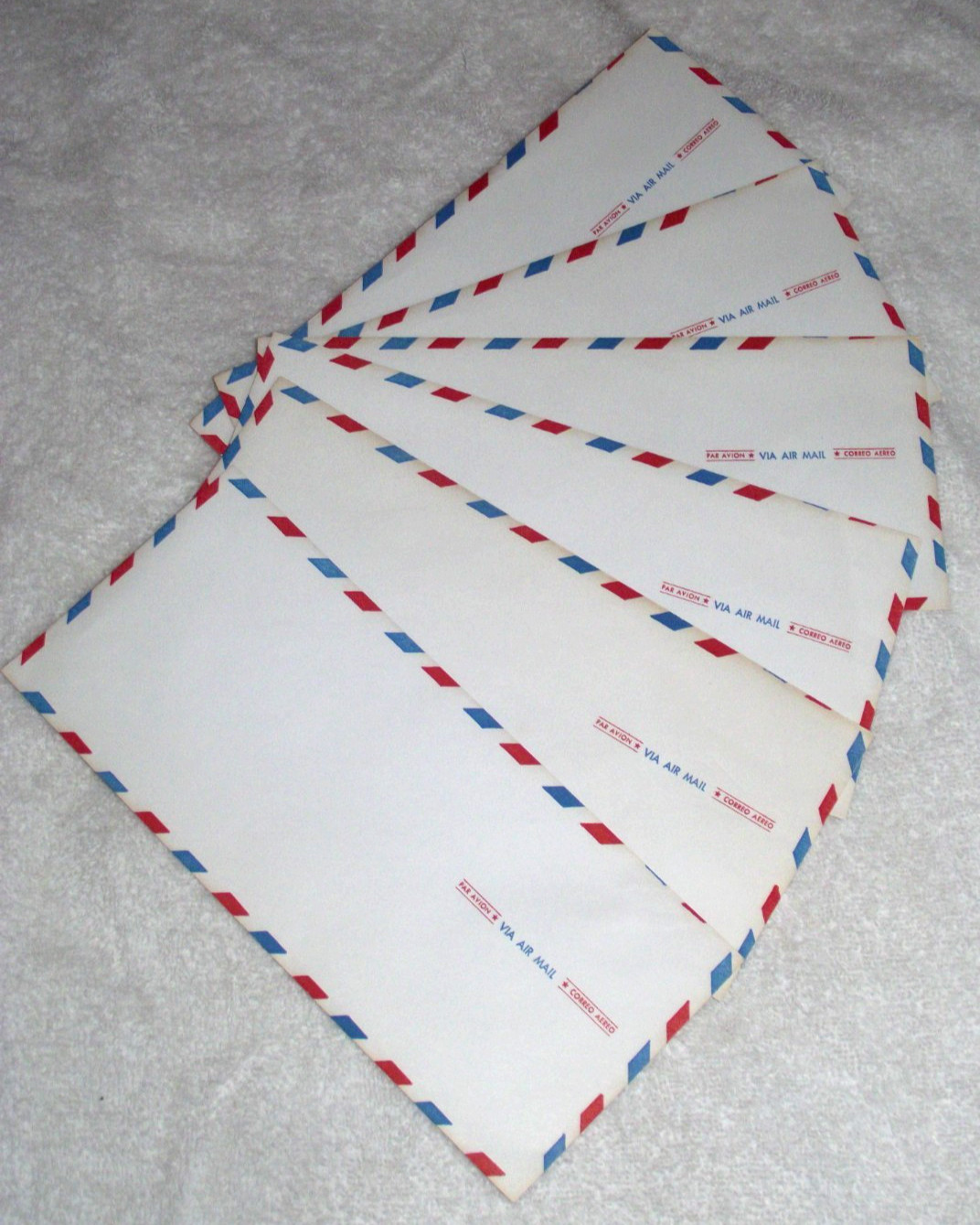 6 Unused 1960s Era US Air Mail Envelopes #10 Size Regular