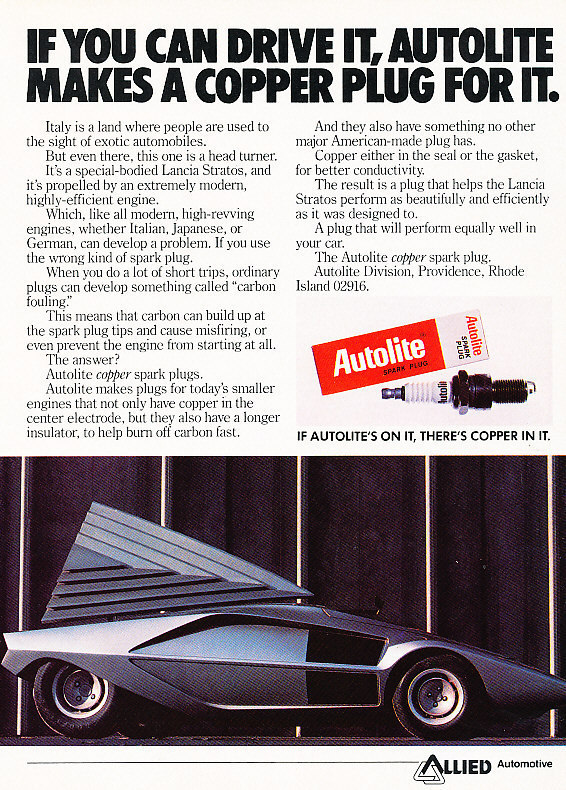1985 Bertone Stratos Concept Original Advertisement Car Print Ad J505
