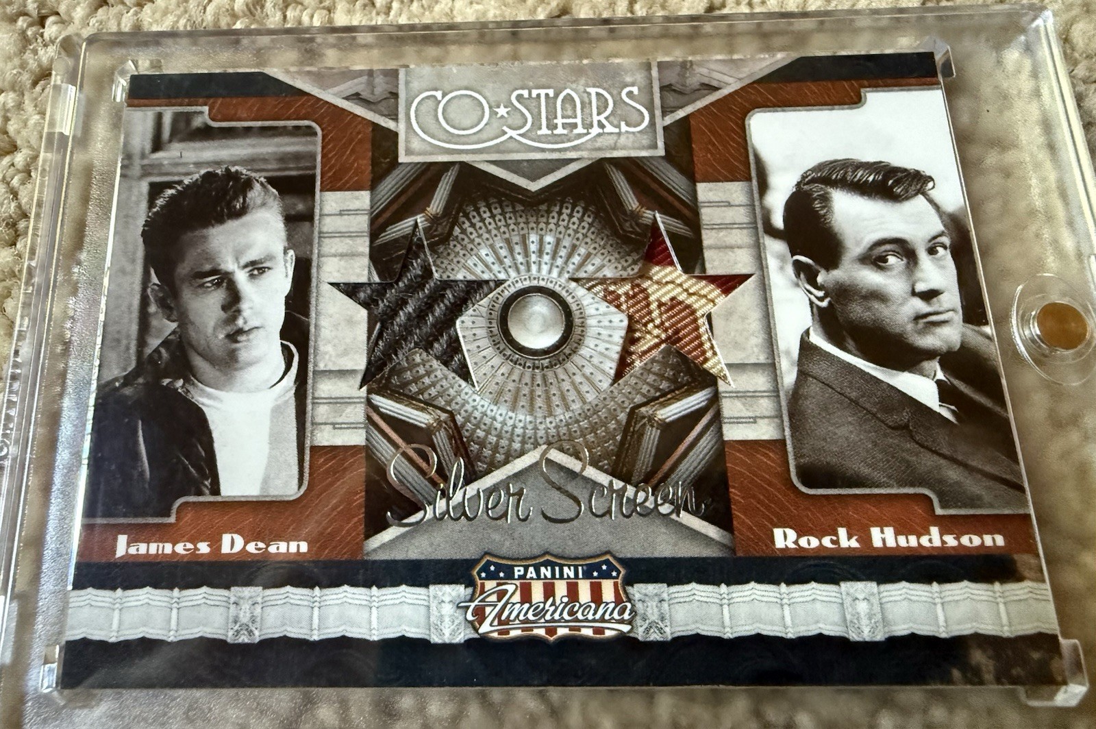 2011 Rock Hudson James Dean Panini Americana Movie Worn Swatches #1/3. Only 3
