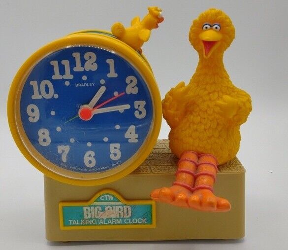 Vintage 1977 Sesame Street Big Bird Wind Up Talking Alarm Clock - As Is - Parts