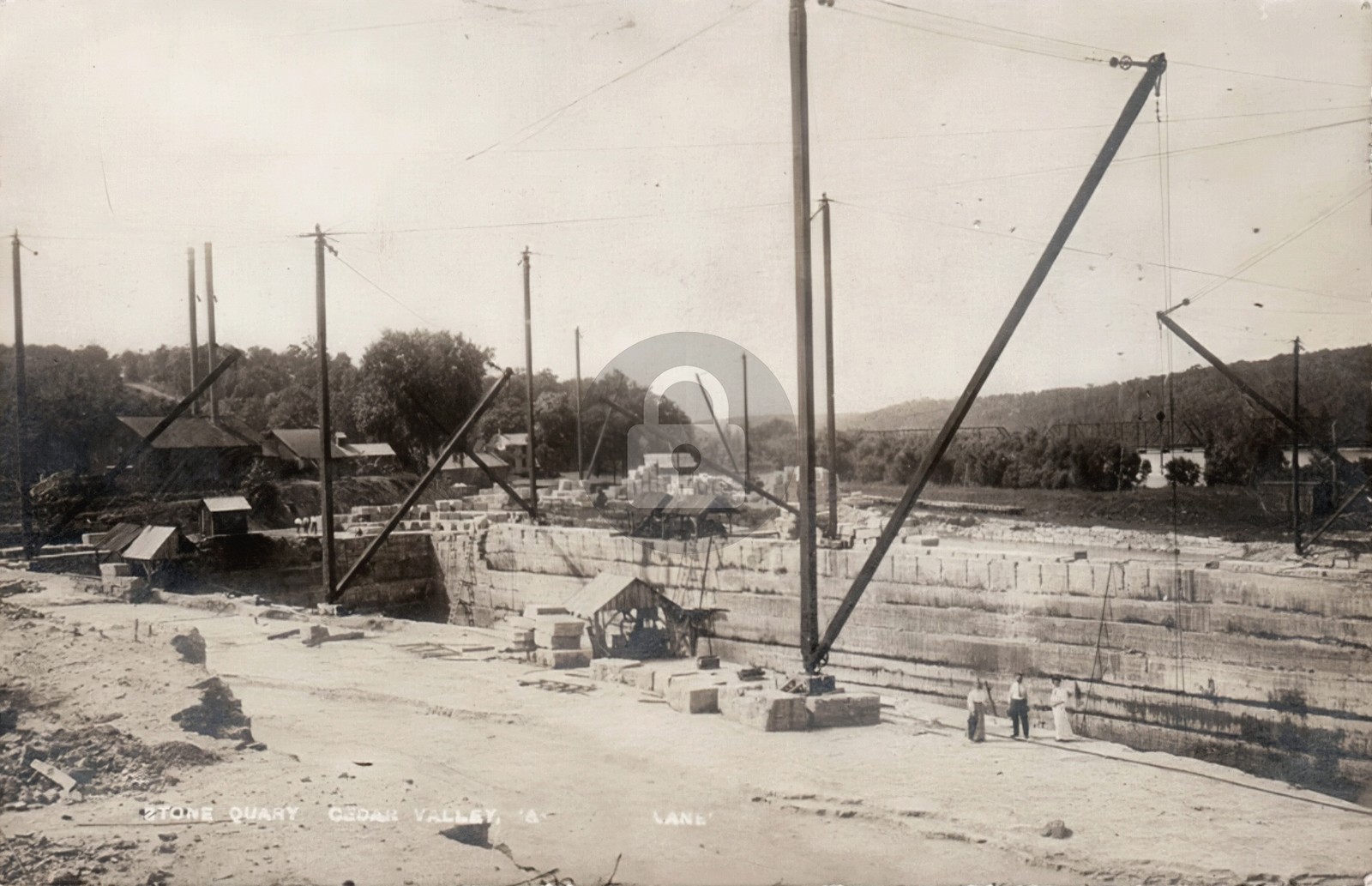 Cedar Valley IA Iowa 1908 QUARRY OPERATION Mine RPPC Photo Postcard COPY Cedar Valley IA Iowa 1908 QUARRY OPERATION Mine RPPC Photo Postcard COPY