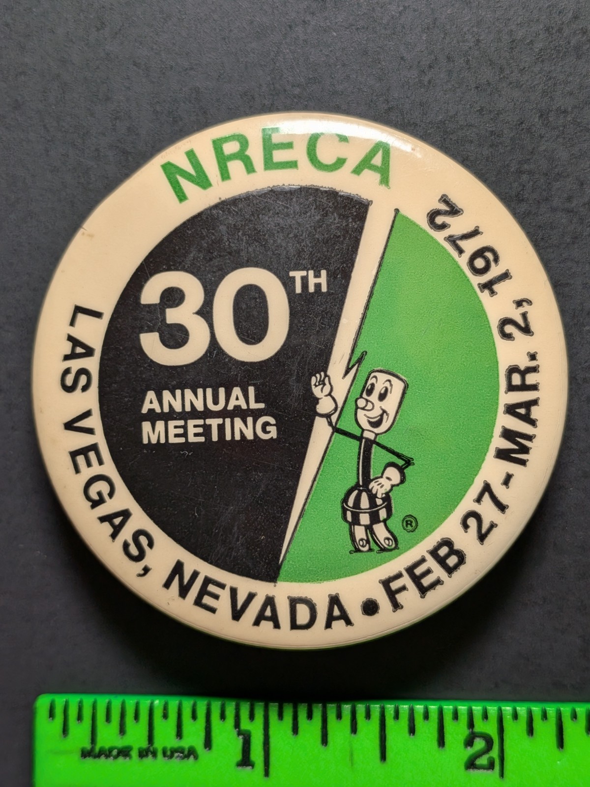Vintage 1972 Rural Electric NRECA Las Vegas Pinback Pin Vintage 1972 Rural Electric NRECA Las Vegas Pinback Pin