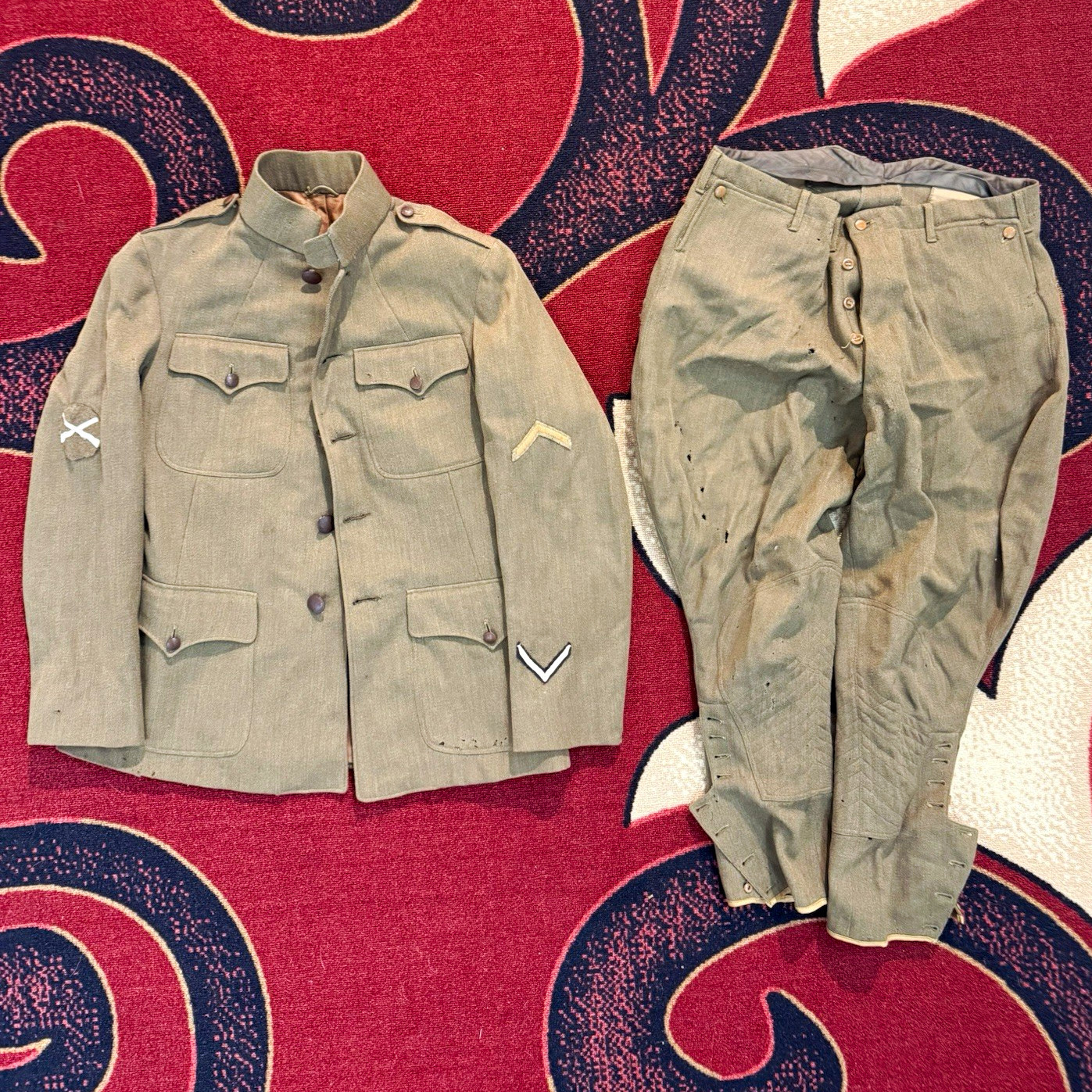 WWI US Army Wool Uniform Coat & Breeches Bloch Label Infantry Insignia WWI US Army Wool Uniform Coat & Breeches Bloch Label Infantry Insignia