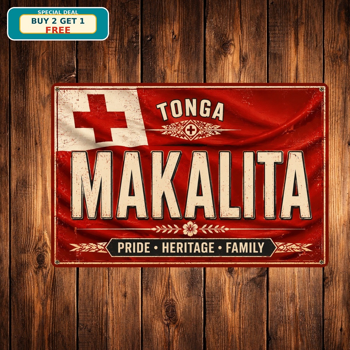 Tonga Flag Custom Novelty License Plate Car Vehicle Tag Metal Sign