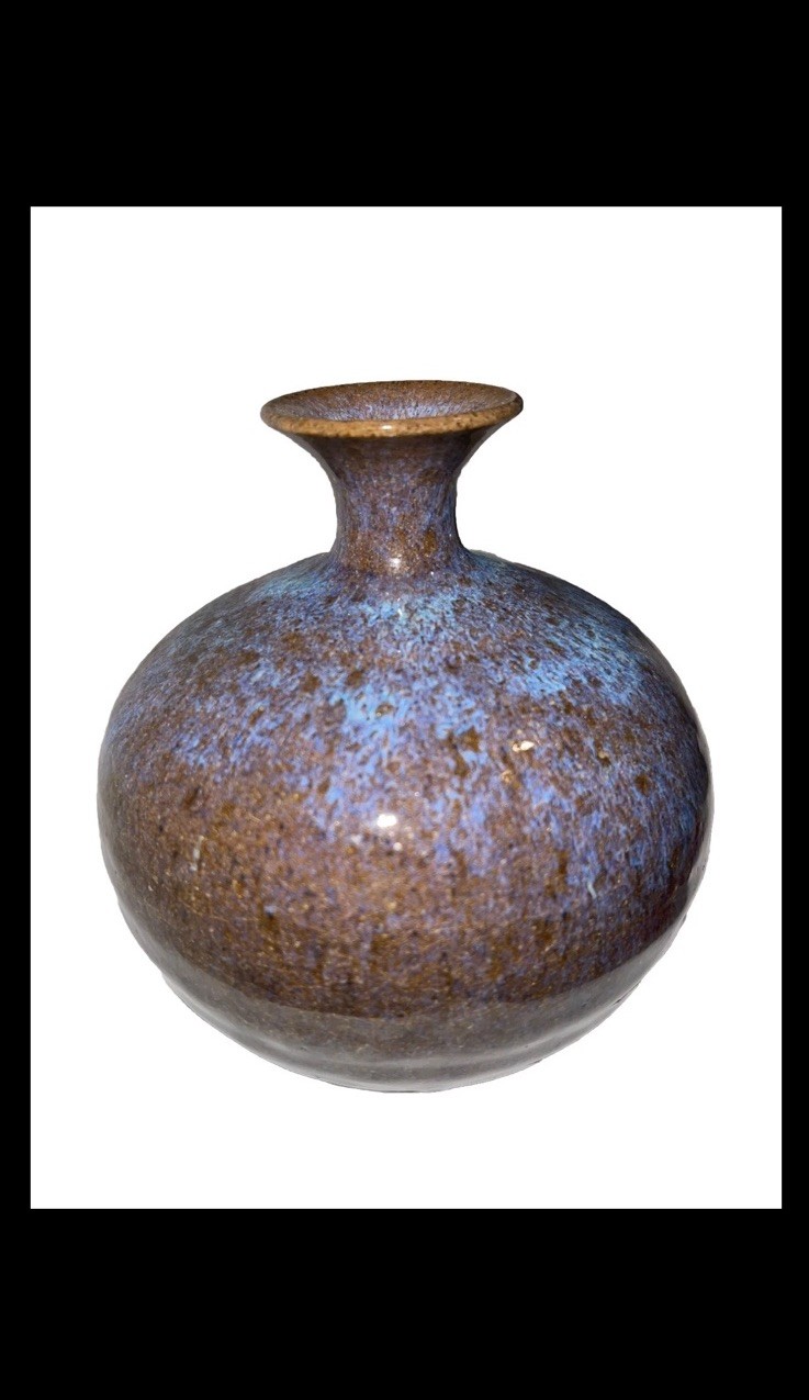 Vintage nice Pottery Vase Signed Purple 